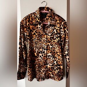 Leopard Print Button-Up Shirt